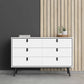 Ry Wide double chest of drawers 6 drawers in Matt White - wide 6chest of drawers ModelBedroom