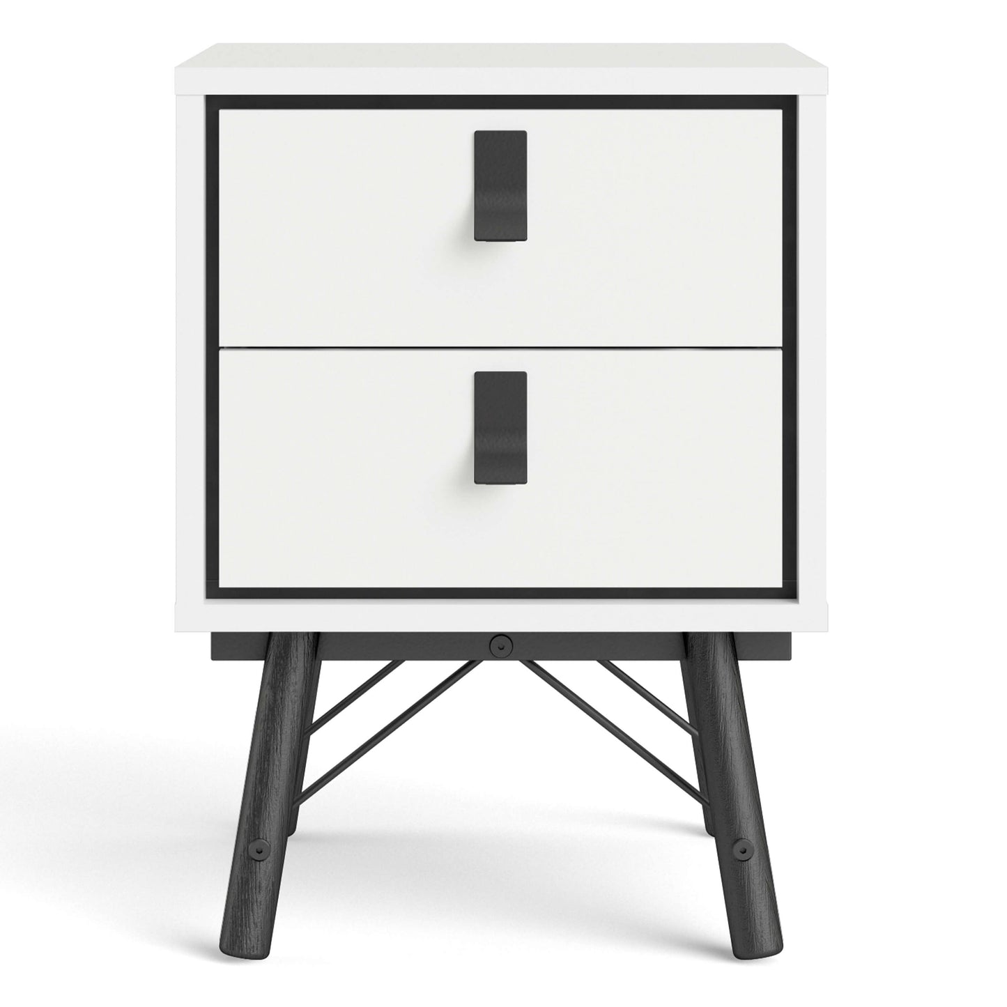 Ry Bedside cabinet 2 drawer in Matt White ModelBedroom