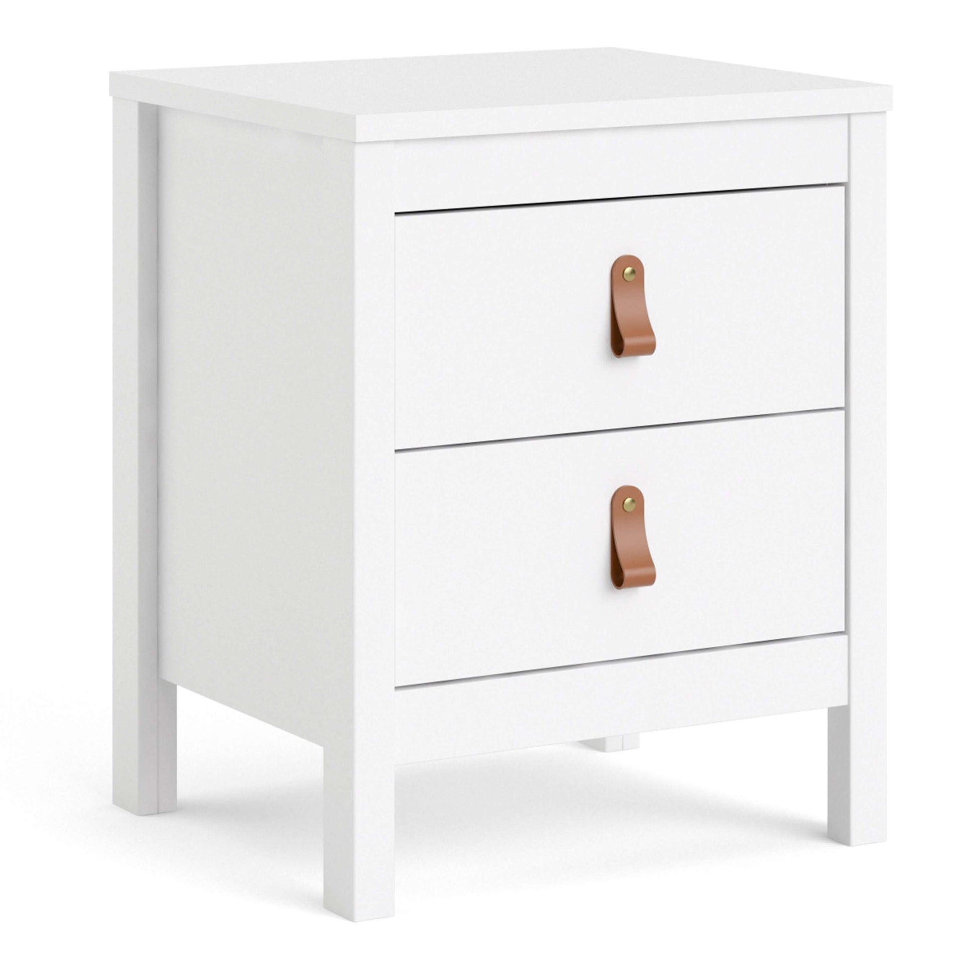 Barcelona Bedside Table 2 drawers in White ModelBedroom