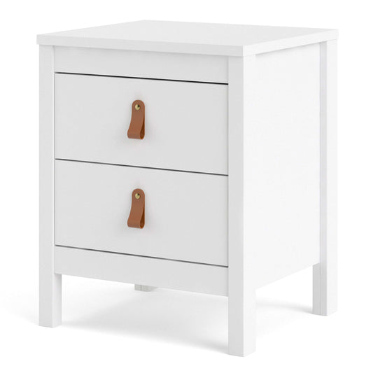 Barcelona Bedside Table 2 drawers in White ModelBedroom