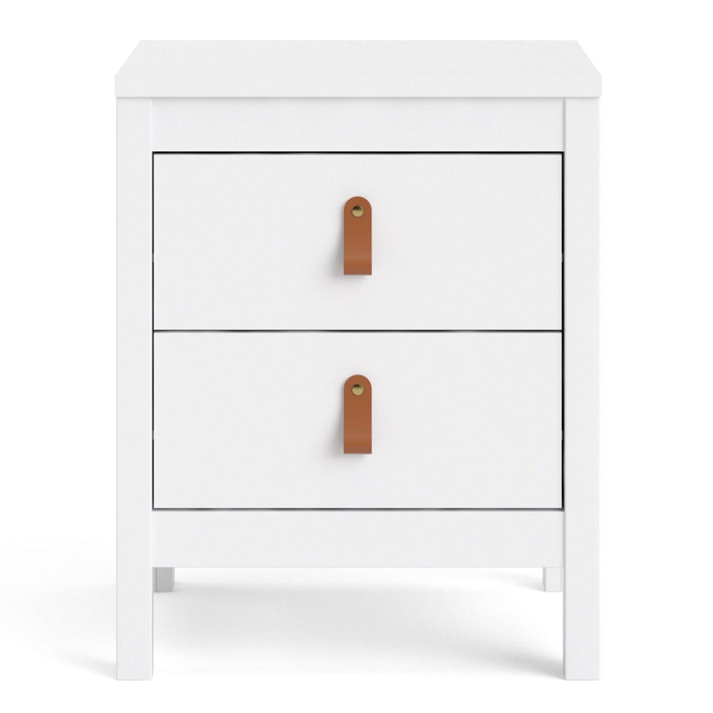 Barcelona Bedside Table 2 drawers in White ModelBedroom