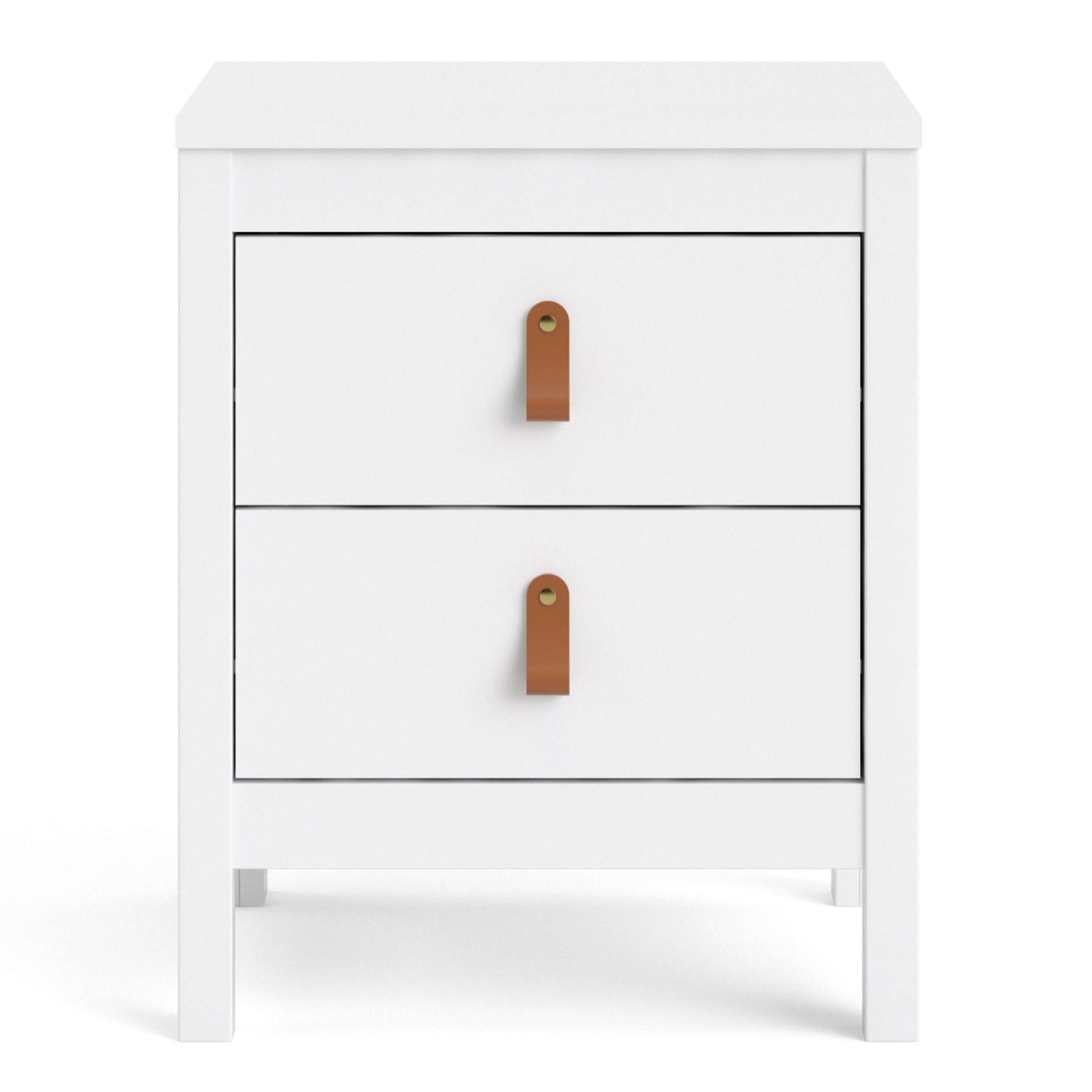 Barcelona Bedside Table 2 drawers in White ModelBedroom