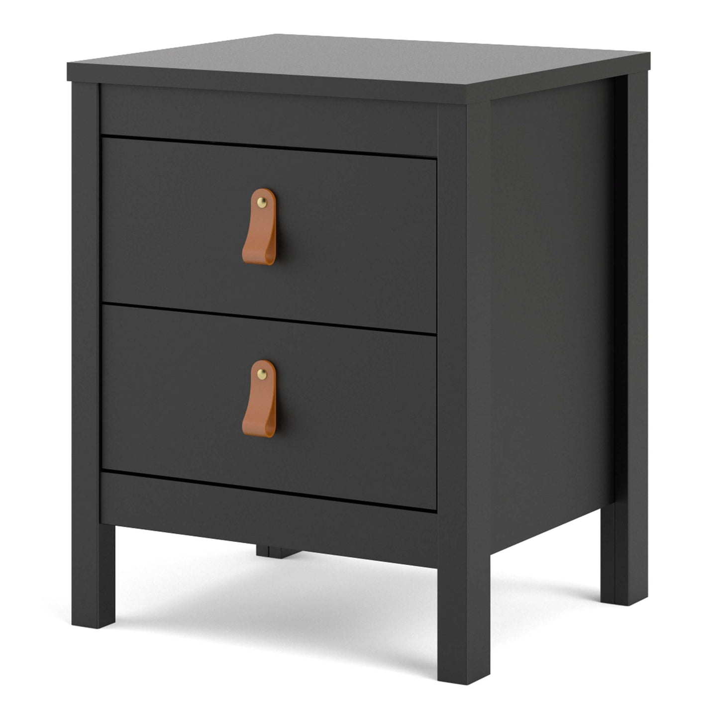 Barcelona Bedside Table 2 drawers in Matt Black ModelBedroom