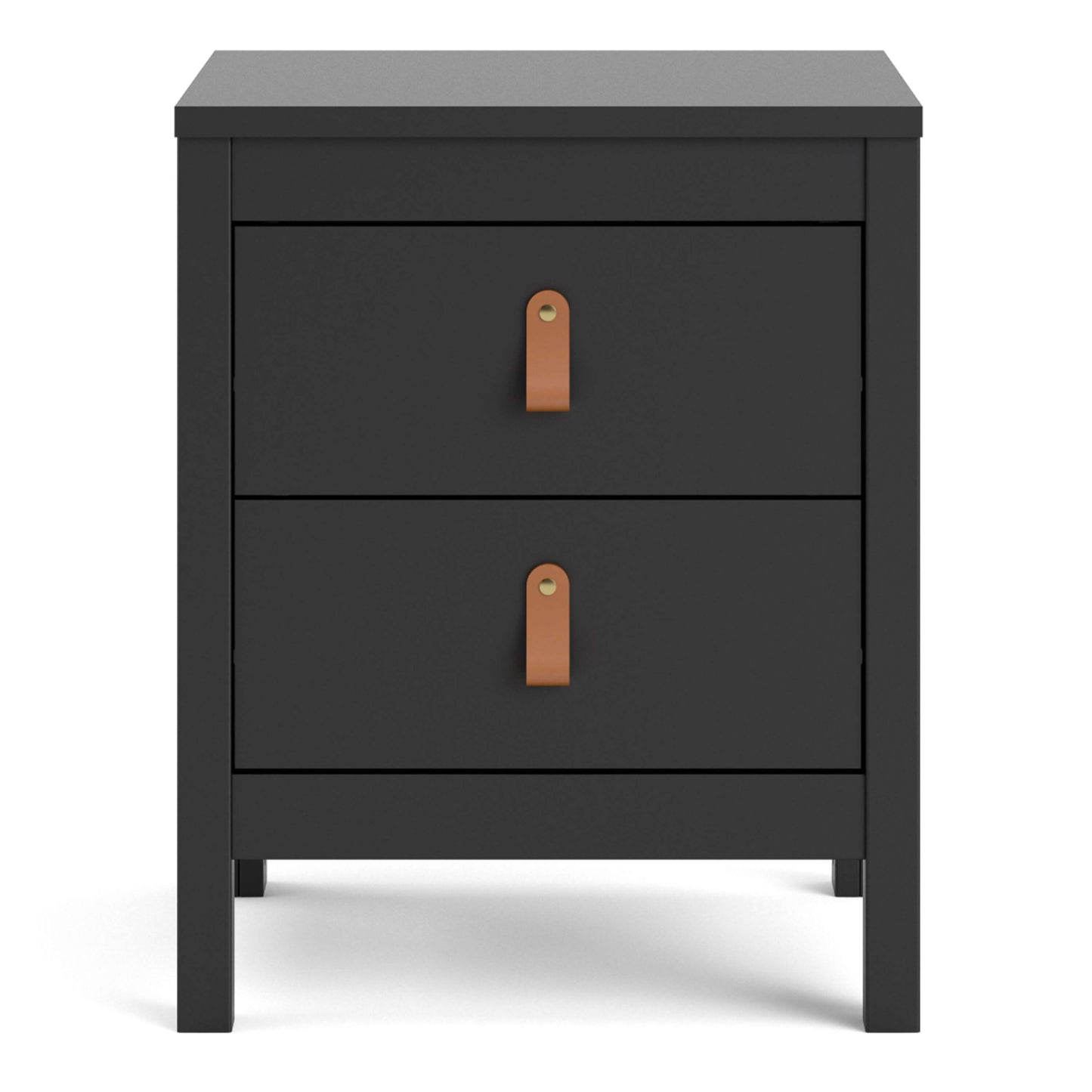 Barcelona Bedside Table 2 drawers in Matt Black ModelBedroom