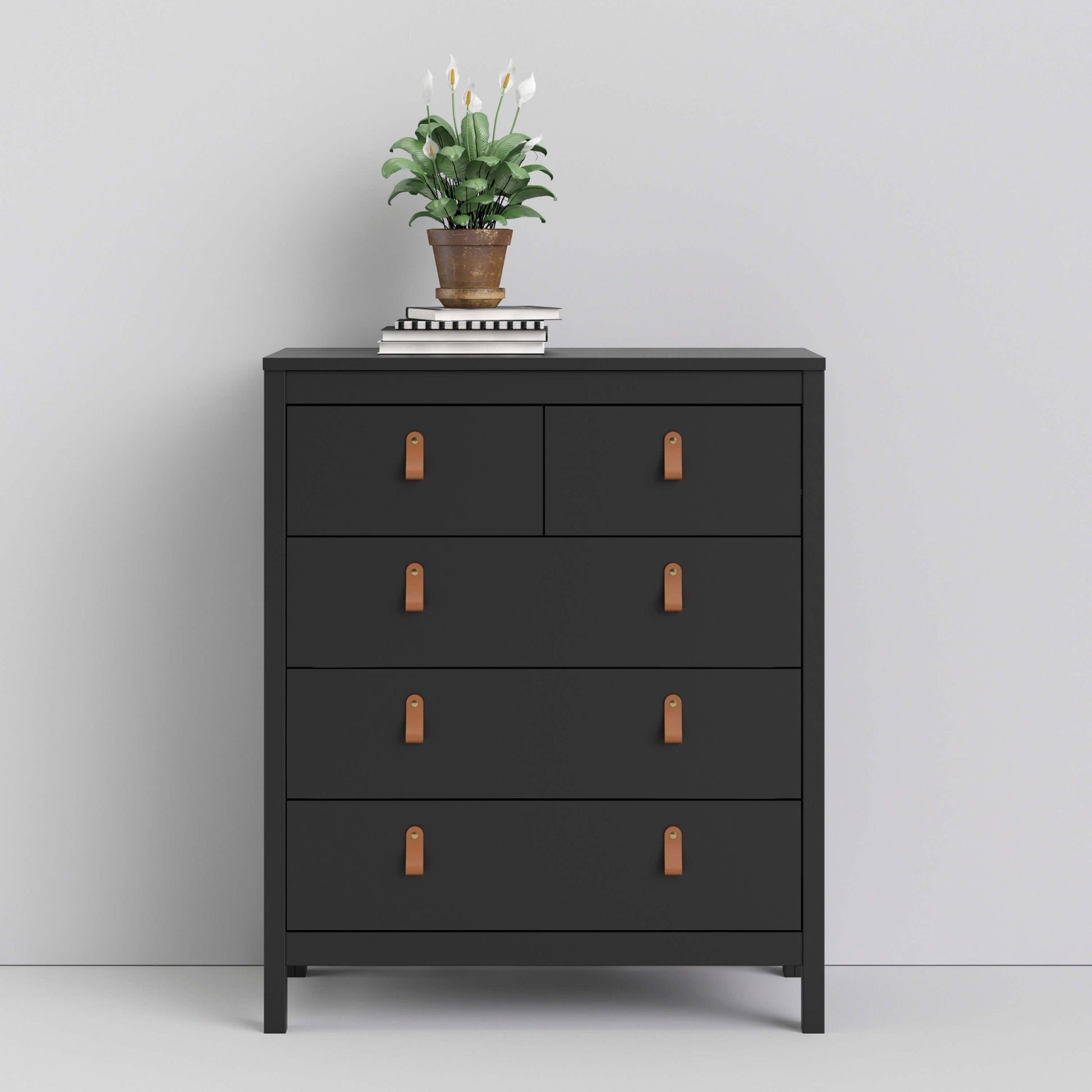 Barcelona Chest 3+2 drawers in Matt Black ModelBedroom