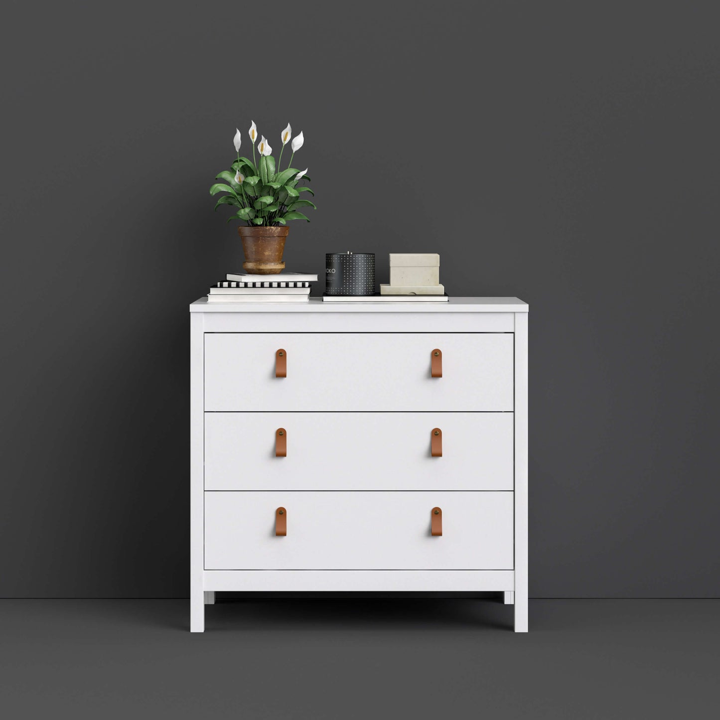 Barcelona Chest 3 drawers in White ModelBedroom