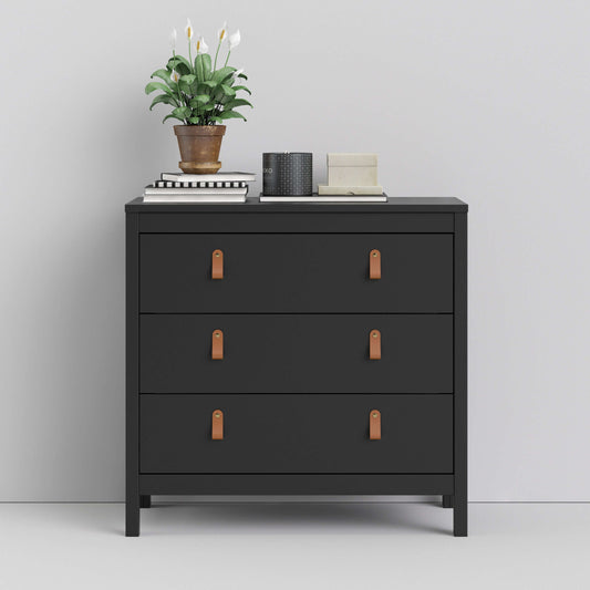 Barcelona Chest 3 drawers in Matt Black ModelBedroom