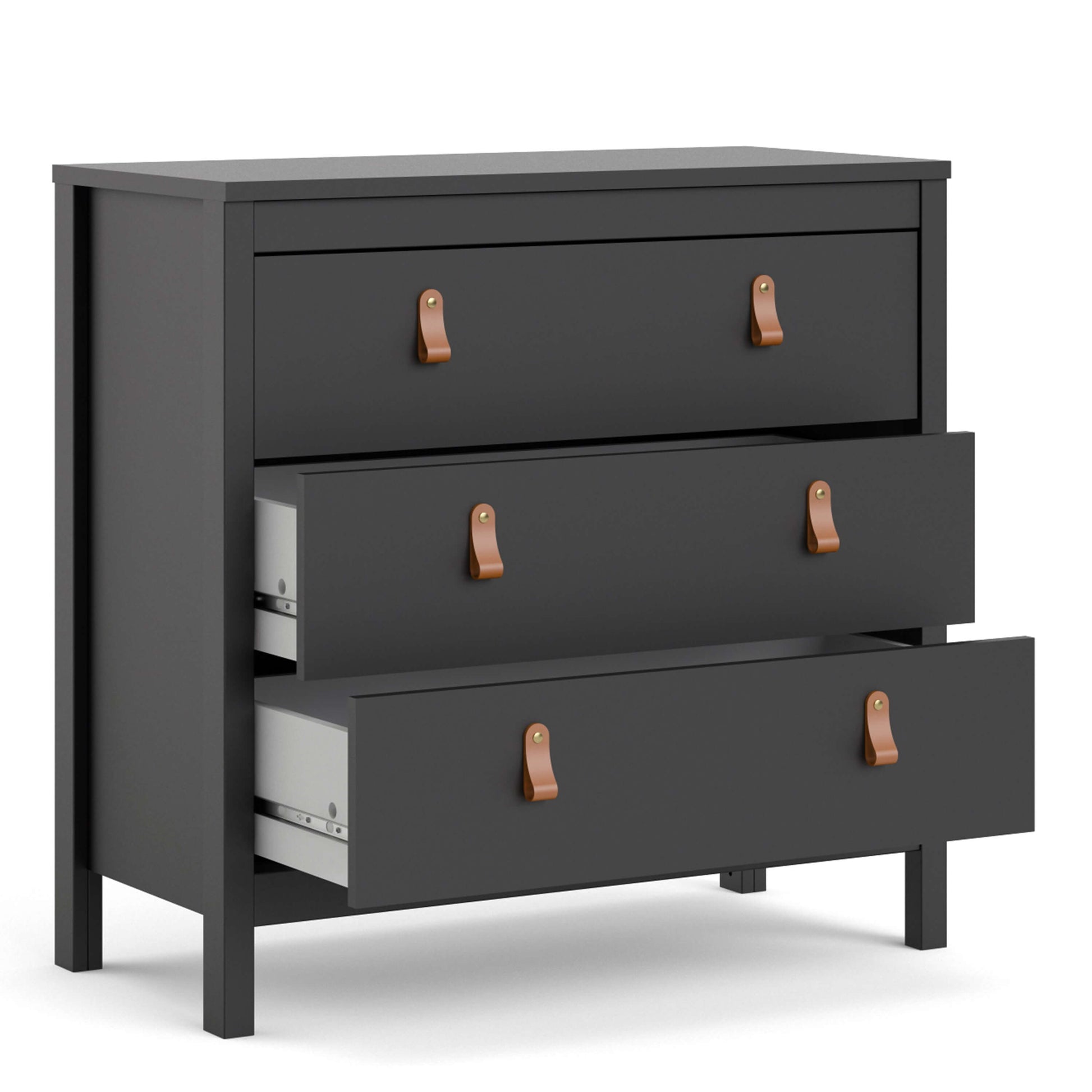 Barcelona Chest 3 drawers in Matt Black ModelBedroom