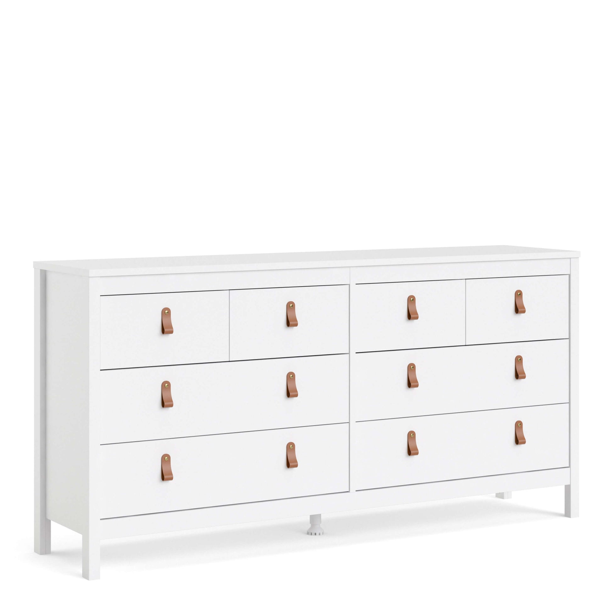 Barcelona Double dresser 4+4 drawers - White Dresser ModelBedroom