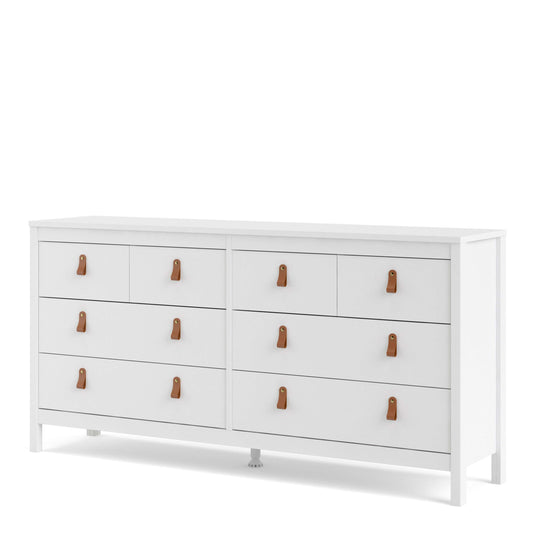 Barcelona Double dresser 4+4 drawers - White Dresser ModelBedroom