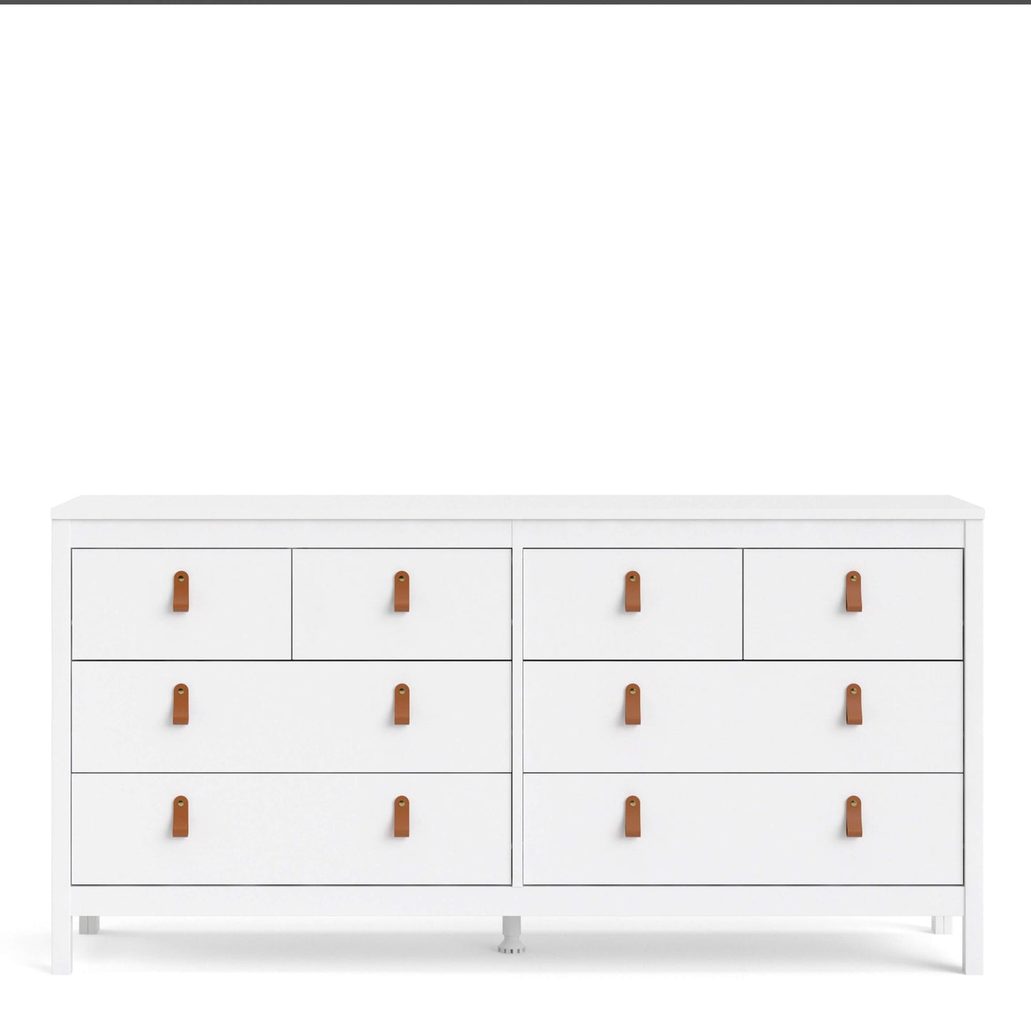 Barcelona Double dresser 4+4 drawers - White Dresser ModelBedroom