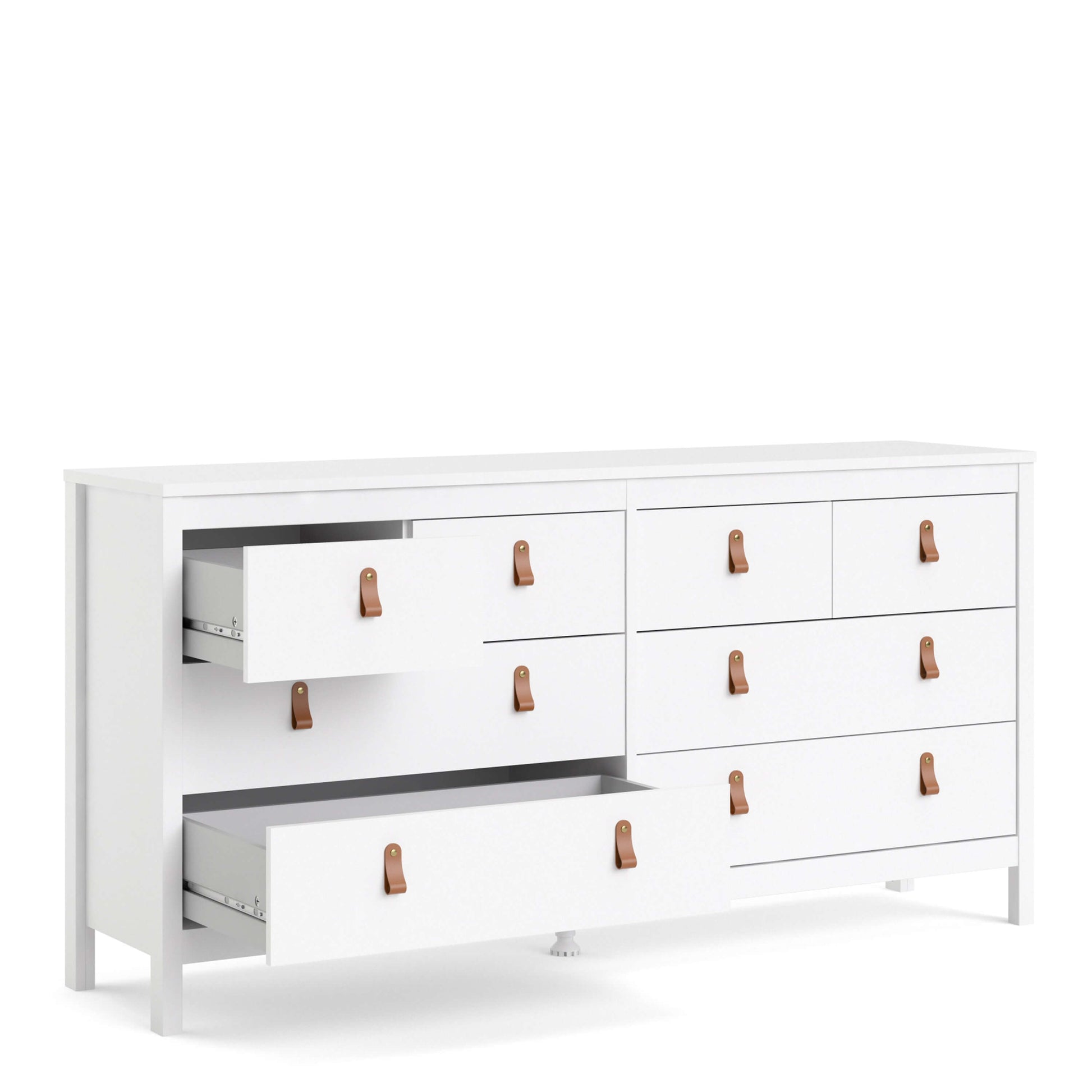 Barcelona Double dresser 4+4 drawers - White Dresser ModelBedroom