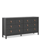 Barcelona Double dresser 4+4 drawers in Matt Black ModelBedroom