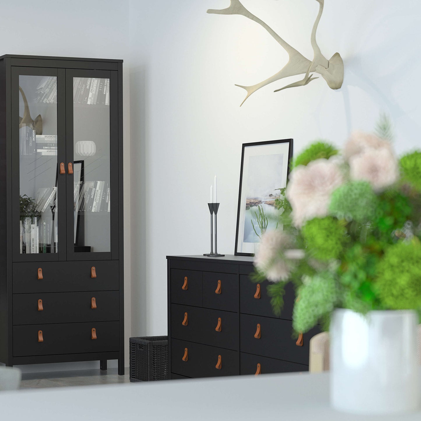 Barcelona Double dresser 4+4 drawers in Matt Black ModelBedroom