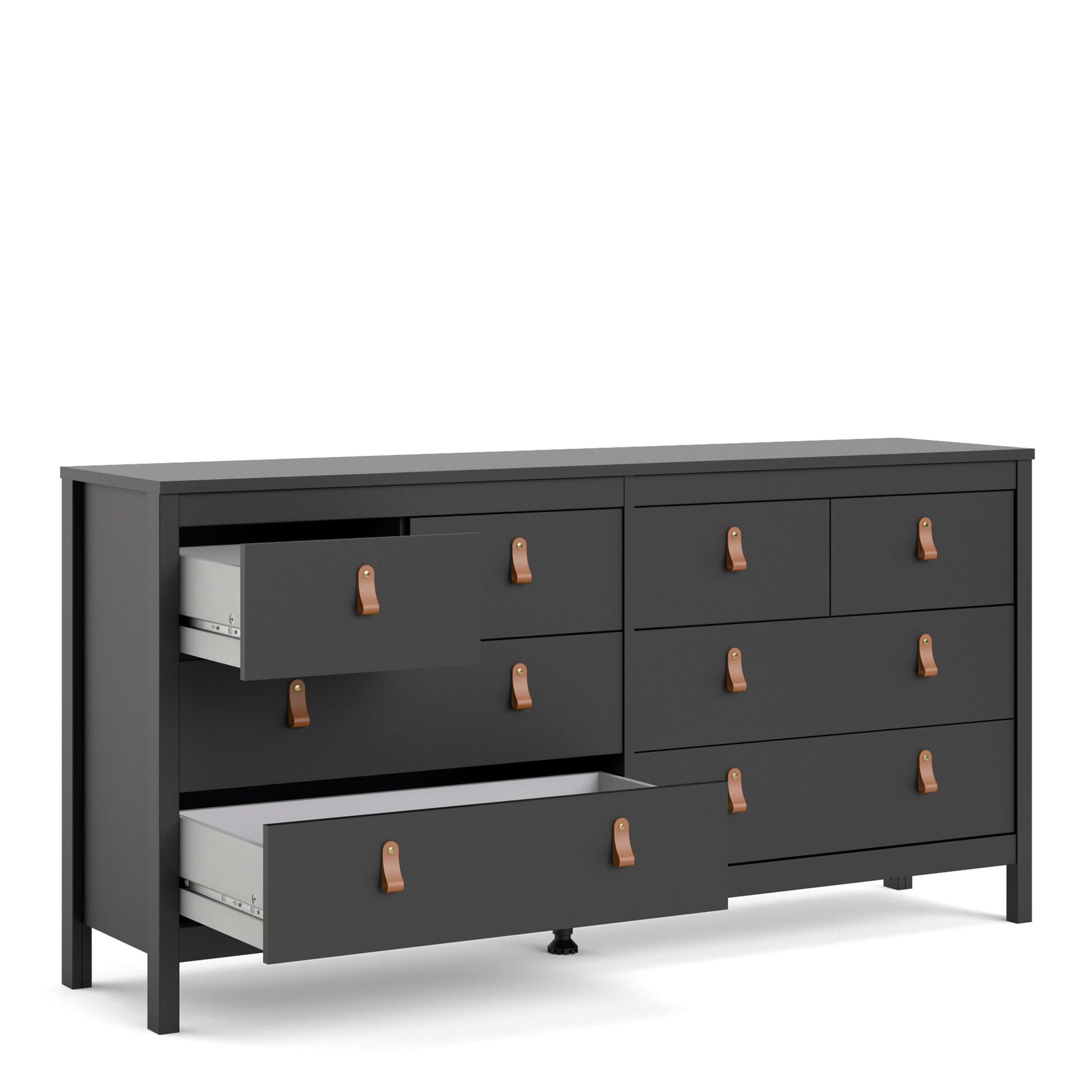 Barcelona Double dresser 4+4 drawers in Matt Black ModelBedroom