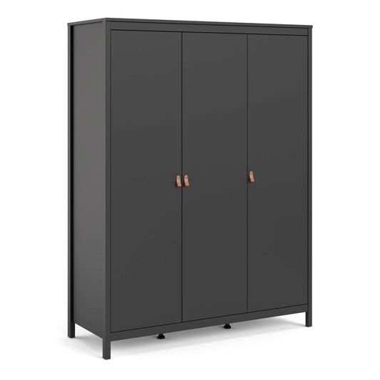 Barcelona Wardrobe with 3 doors in Matt Black ModelBedroom