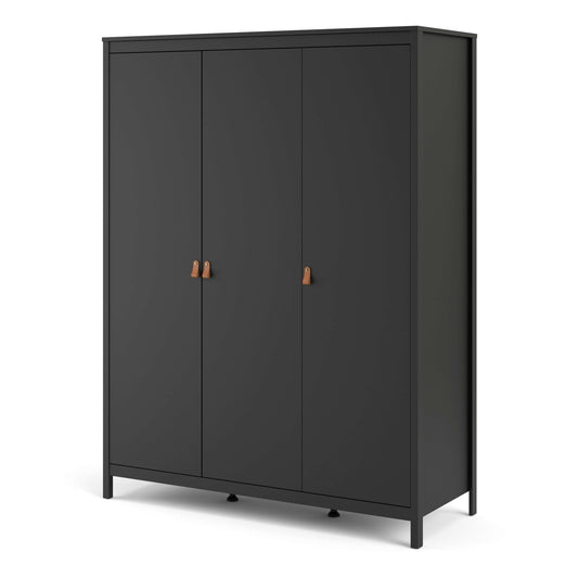 Barcelona Wardrobe with 3 doors in Matt Black ModelBedroom