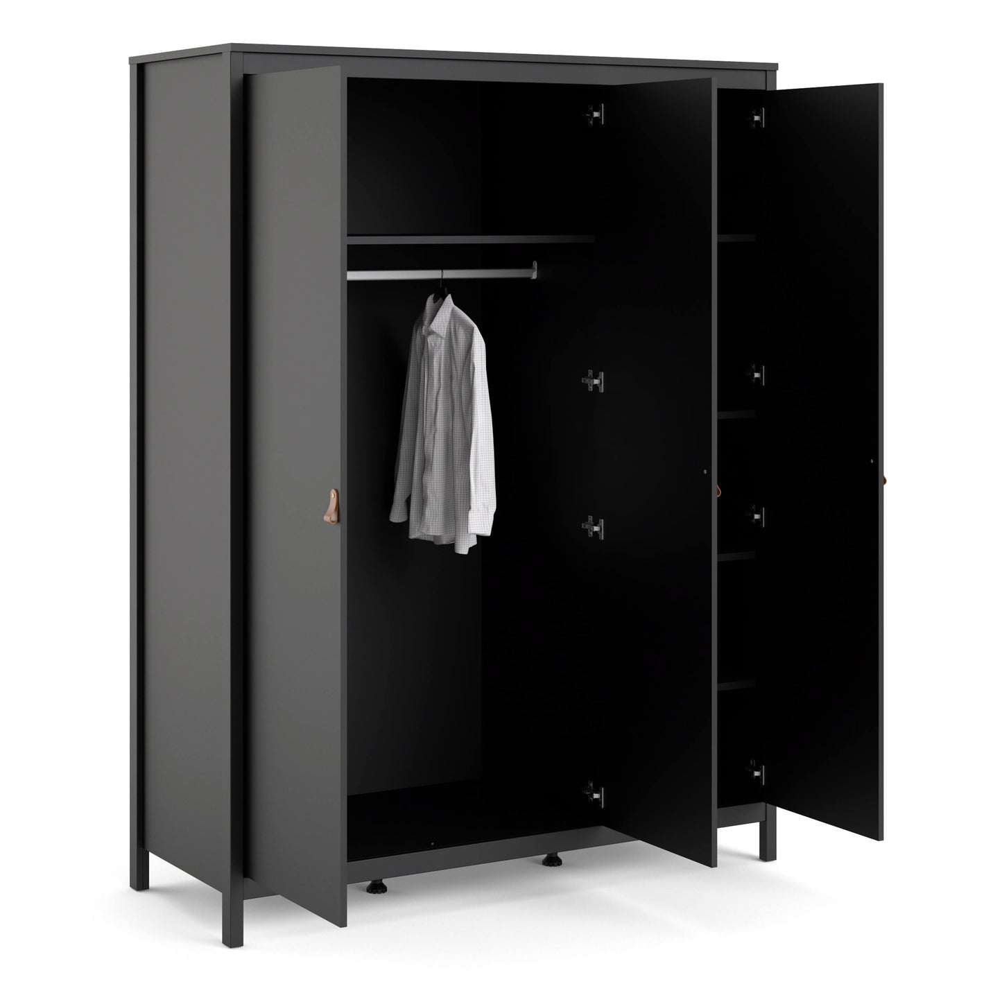 Barcelona Wardrobe with 3 doors in Matt Black ModelBedroom