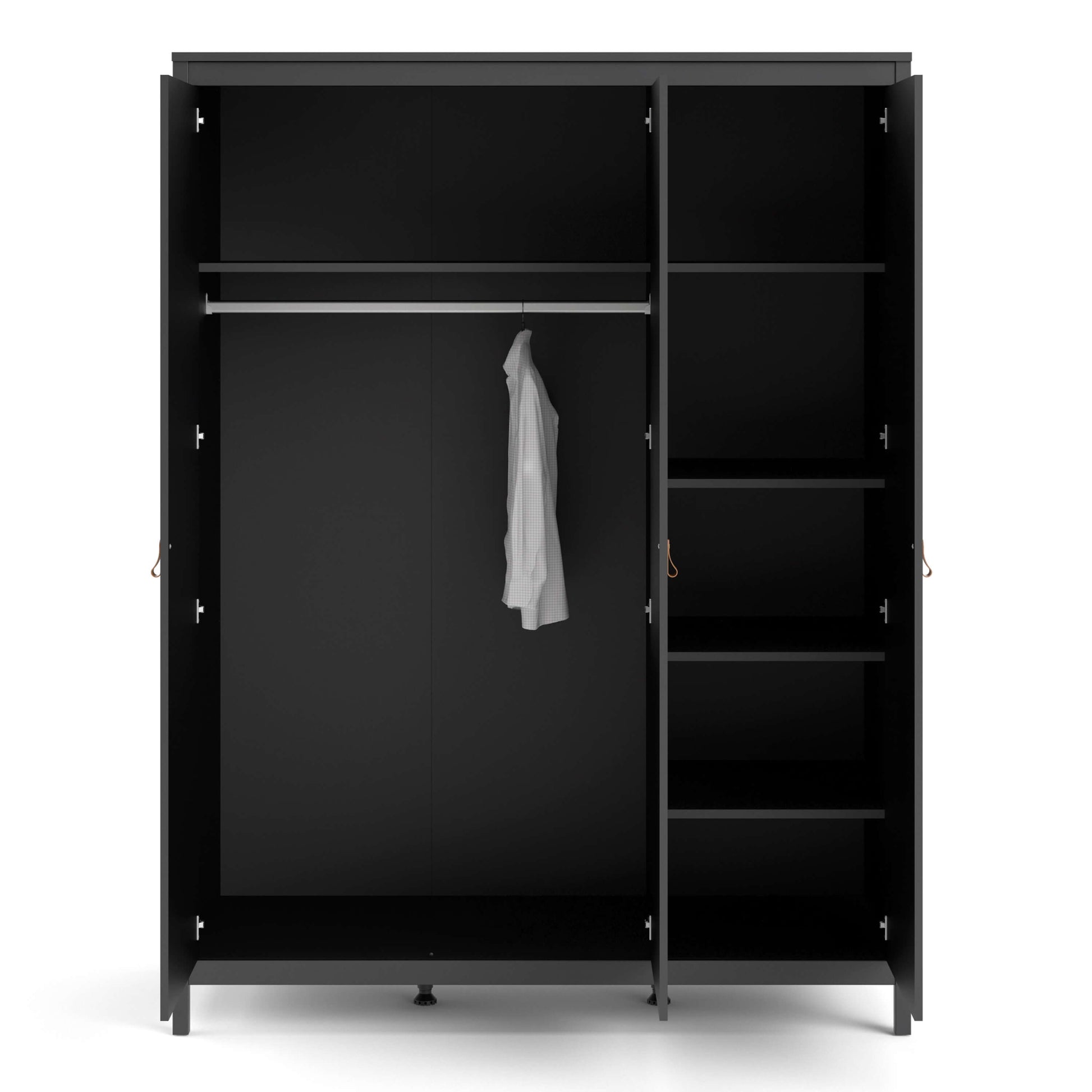 Barcelona Wardrobe with 3 doors in Matt Black ModelBedroom