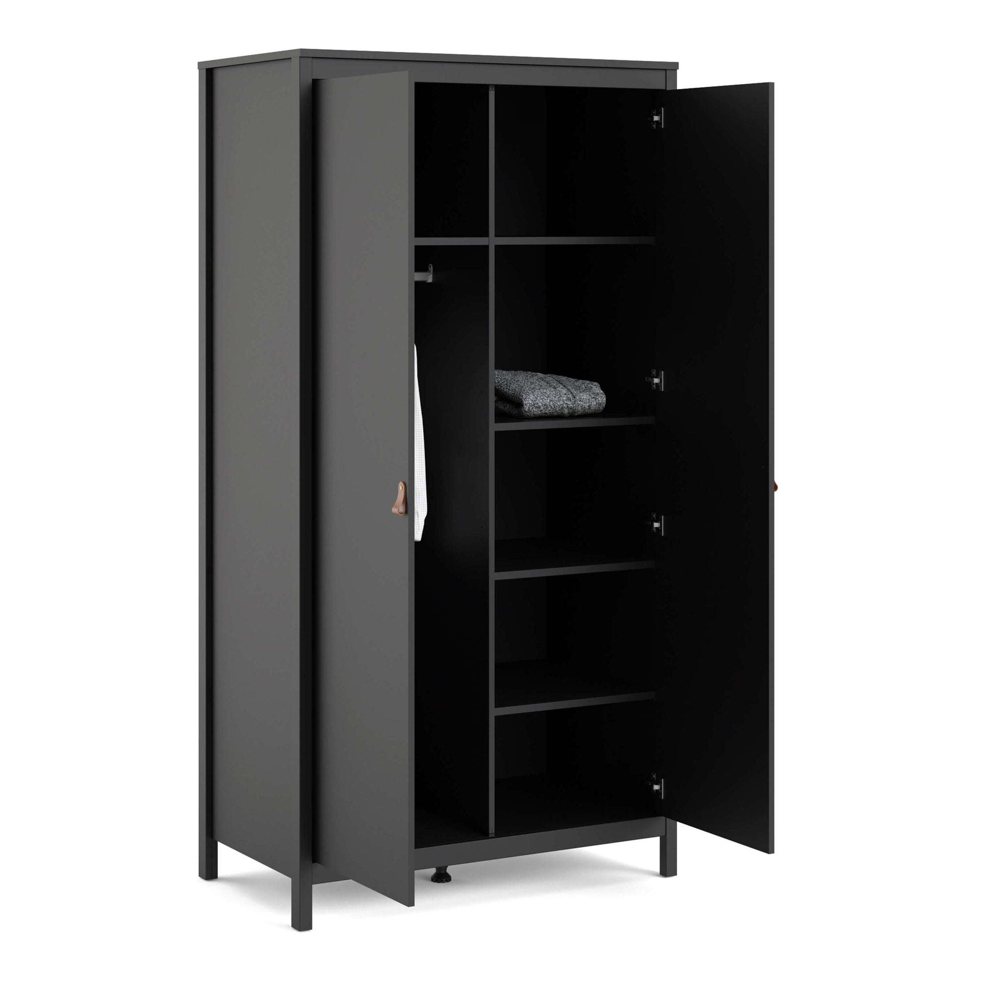 Barcelona Wardrobe with 2 doors in Matt Black ModelBedroom