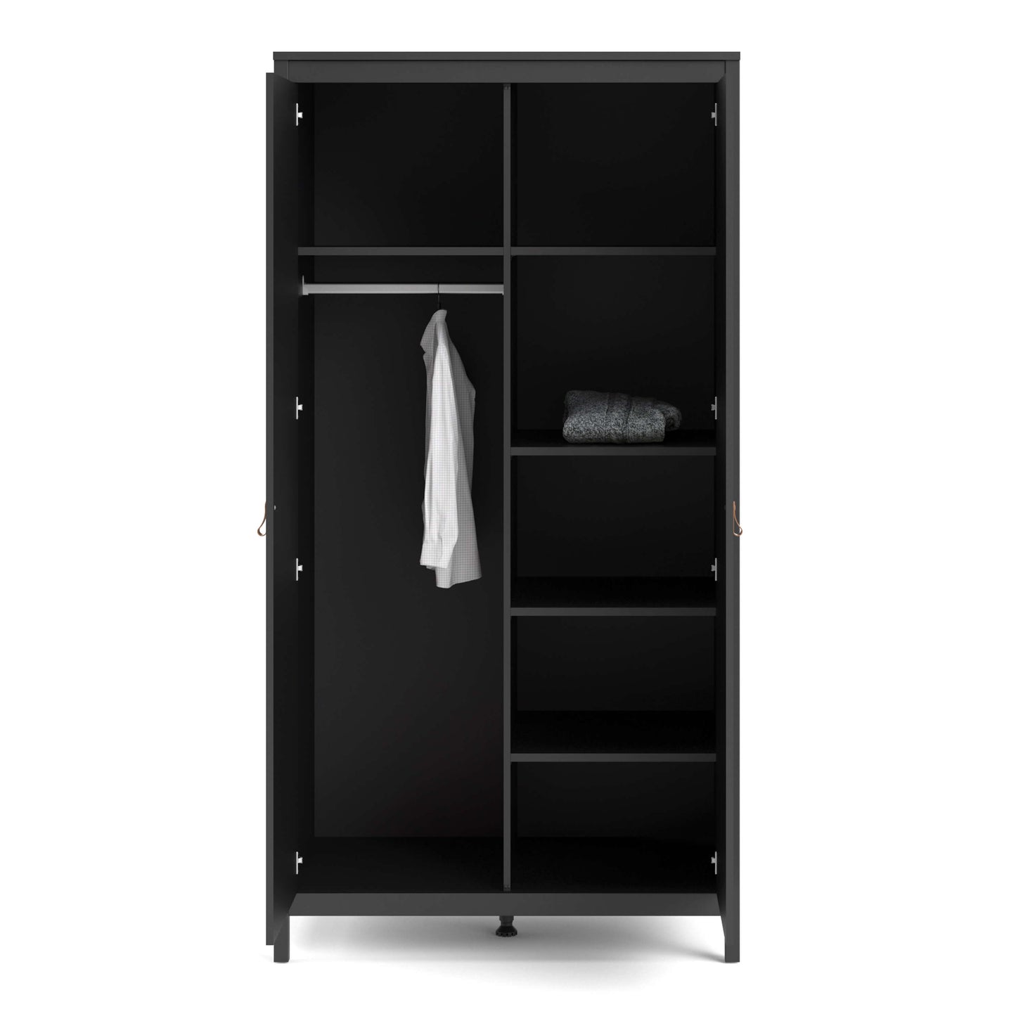 Barcelona Wardrobe with 2 doors in Matt Black ModelBedroom