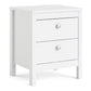 Madrid Bedside Table 2 drawers in White ModelBedroom
