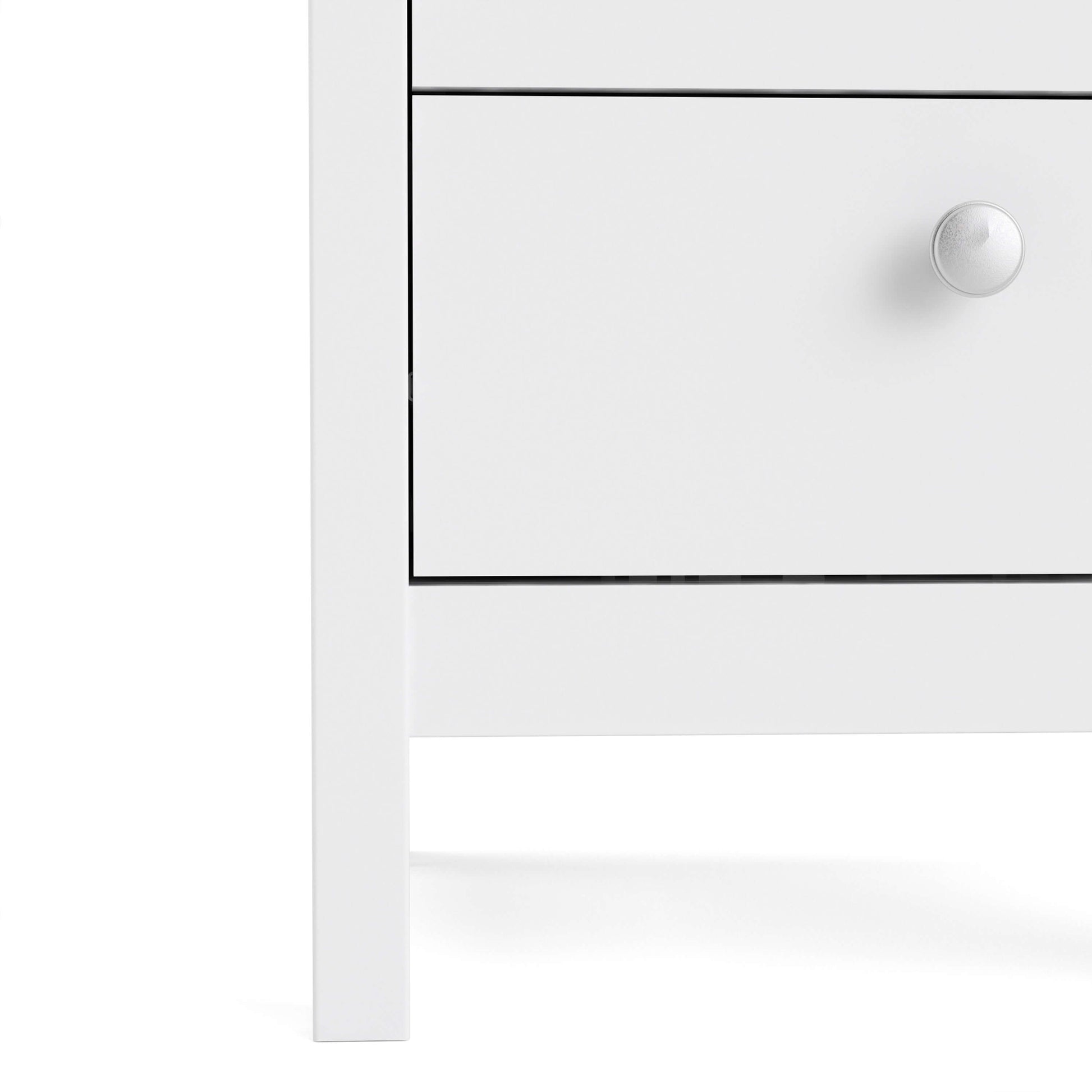 Madrid Bedside Table 2 drawers in White ModelBedroom