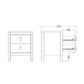Madrid Bedside Table 2 drawers in White ModelBedroom