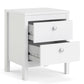 Madrid Bedside Table 2 drawers in White ModelBedroom