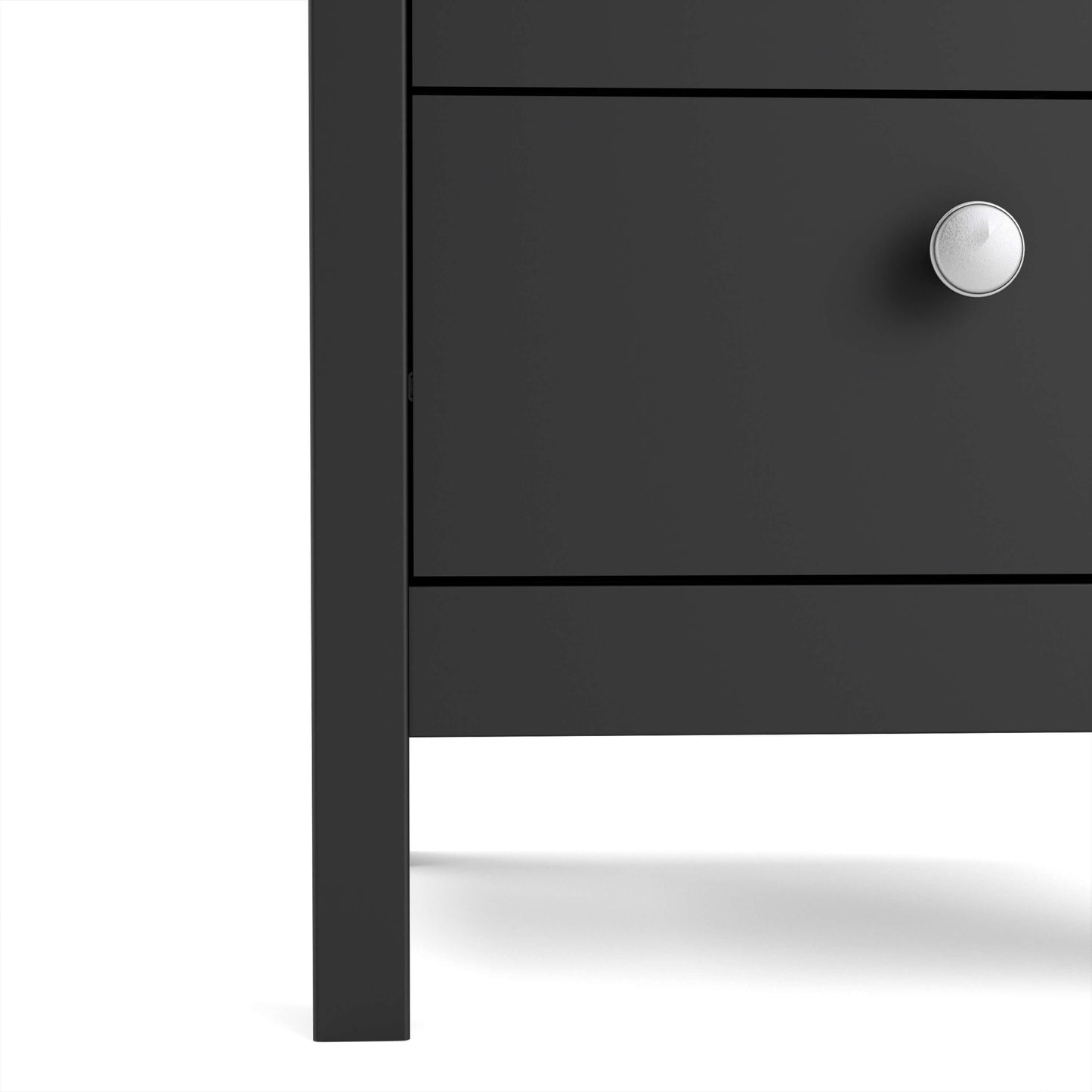 Madrid Bedside Table 2 drawers in Matt Black ModelBedroom