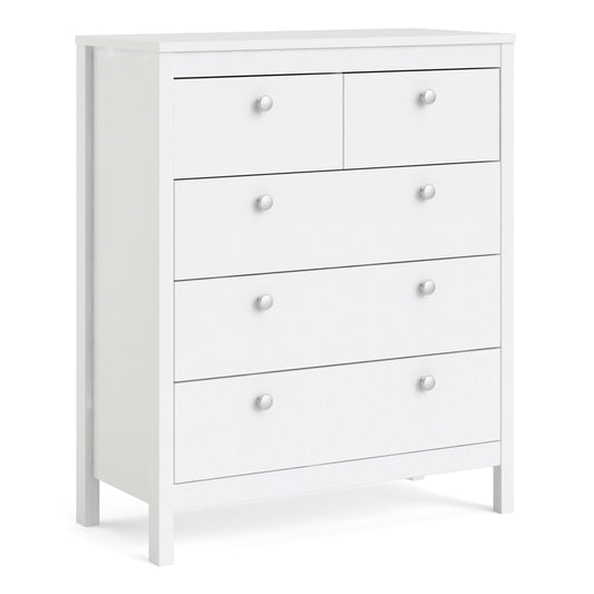 Madrid Chest 3+2 Drawers in White - 3+2 White Chest of Drawers ModelBedroom