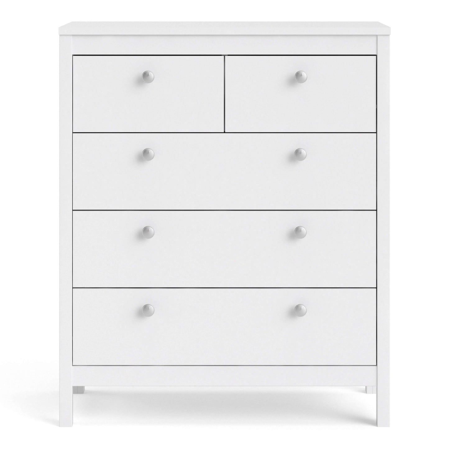 Madrid Chest 3+2 Drawers in White - 3+2 White Chest of Drawers ModelBedroom