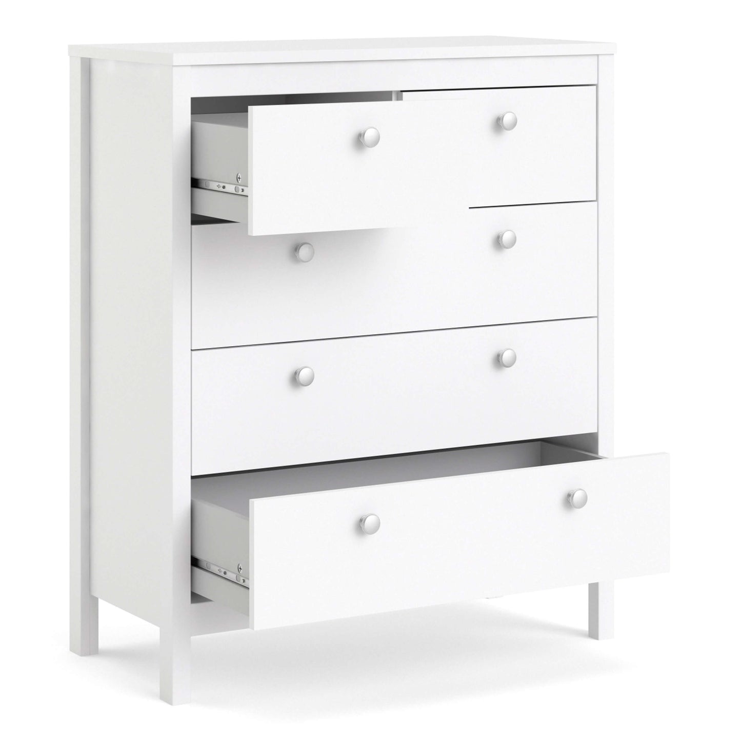 Madrid Chest 3+2 Drawers in White - 3+2 White Chest of Drawers ModelBedroom