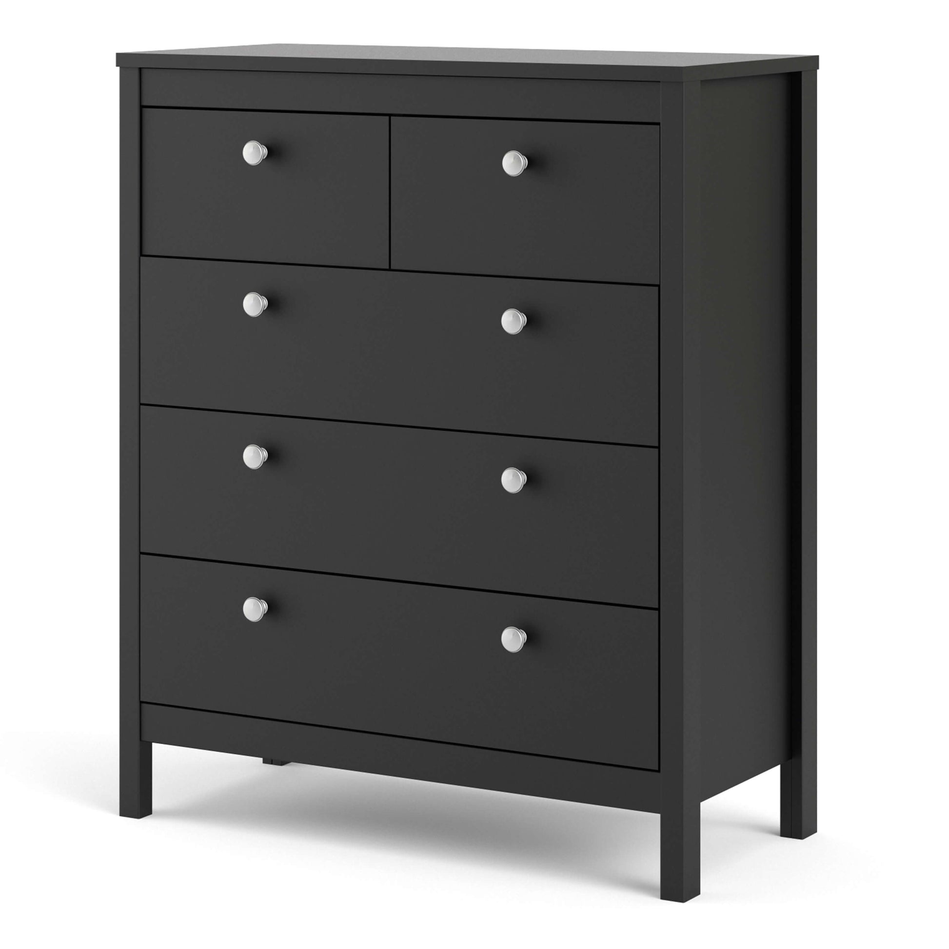 Madrid Chest 3+2 Drawers in Matt Black - 3+2 Drawer Chest of Drawers ModelBedroom