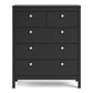Madrid Chest 3+2 Drawers in Matt Black - 3+2 Drawer Chest of Drawers ModelBedroom