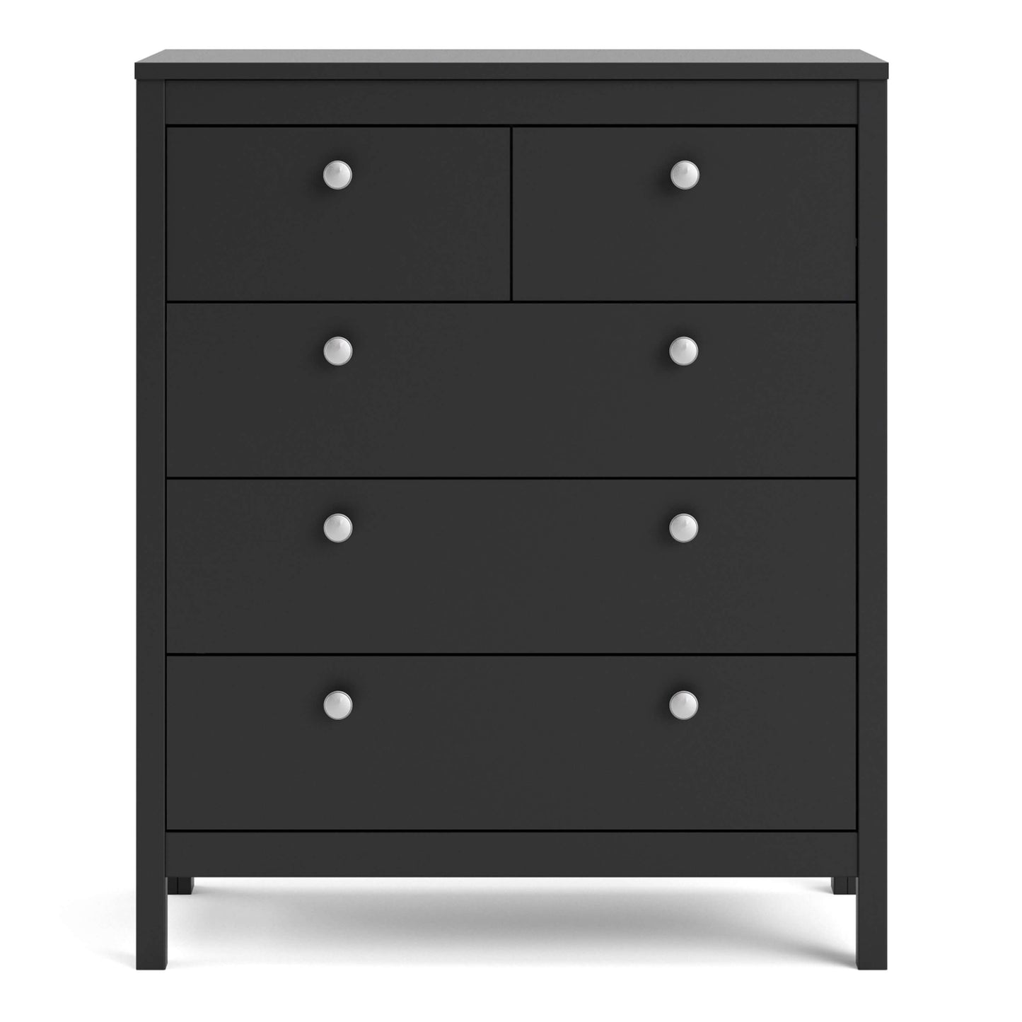 Madrid Chest 3+2 Drawers in Matt Black - 3+2 Drawer Chest of Drawers ModelBedroom