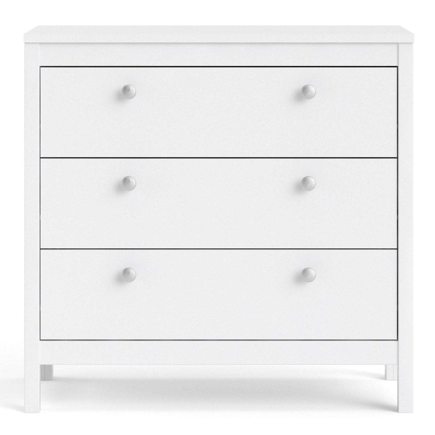 Madrid Chest 3 drawers in White - 3 Drawer Chest of Drawers ModelBedroom