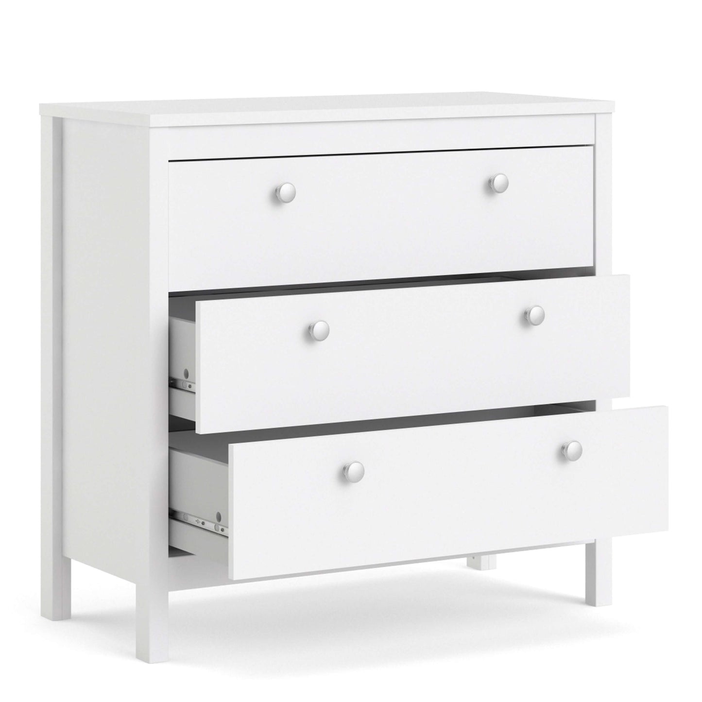 Madrid Chest 3 drawers in White - 3 Drawer Chest of Drawers ModelBedroom