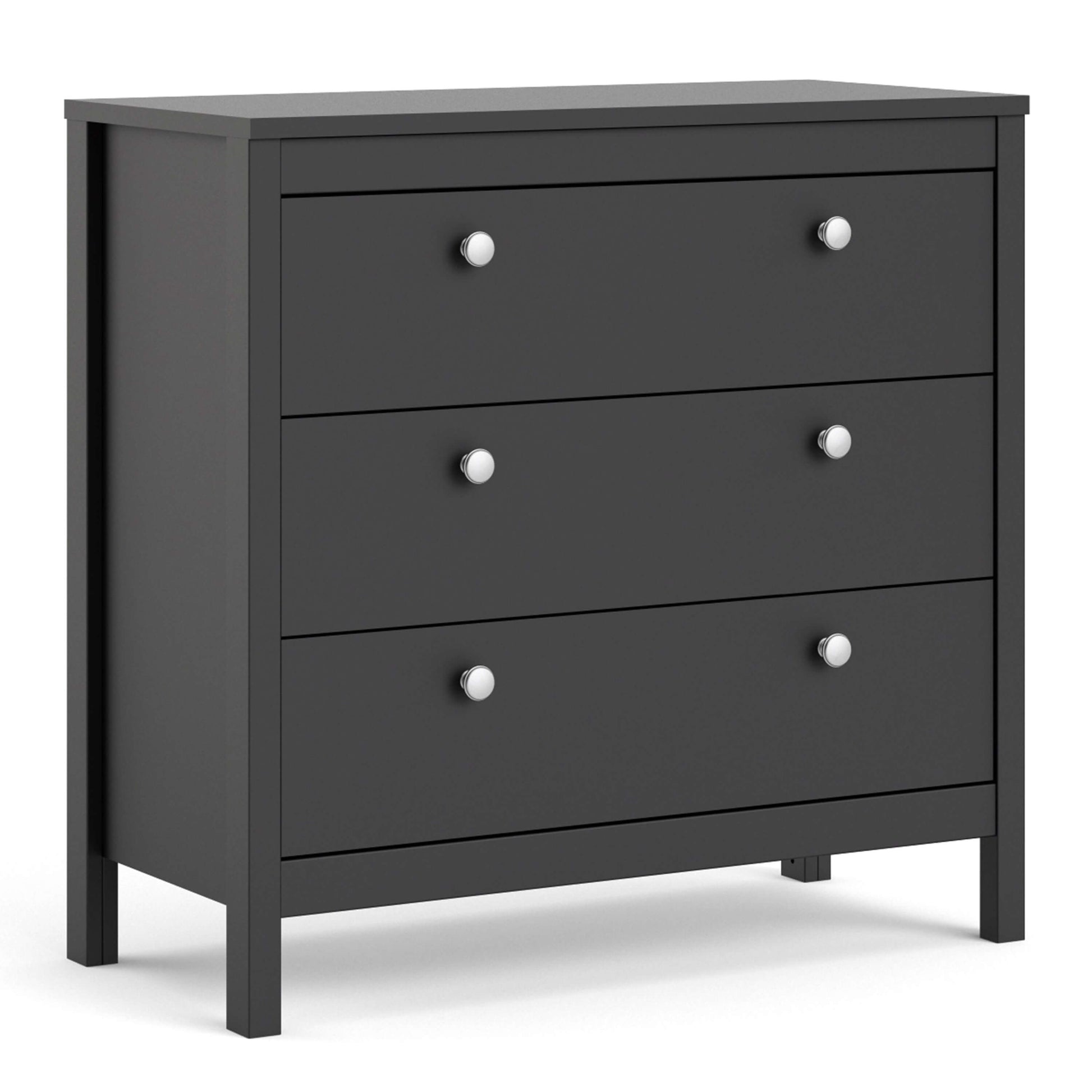 Madrid Chest 3 drawers in Matt Black - chest of 3 drawers matt black ModelBedroom