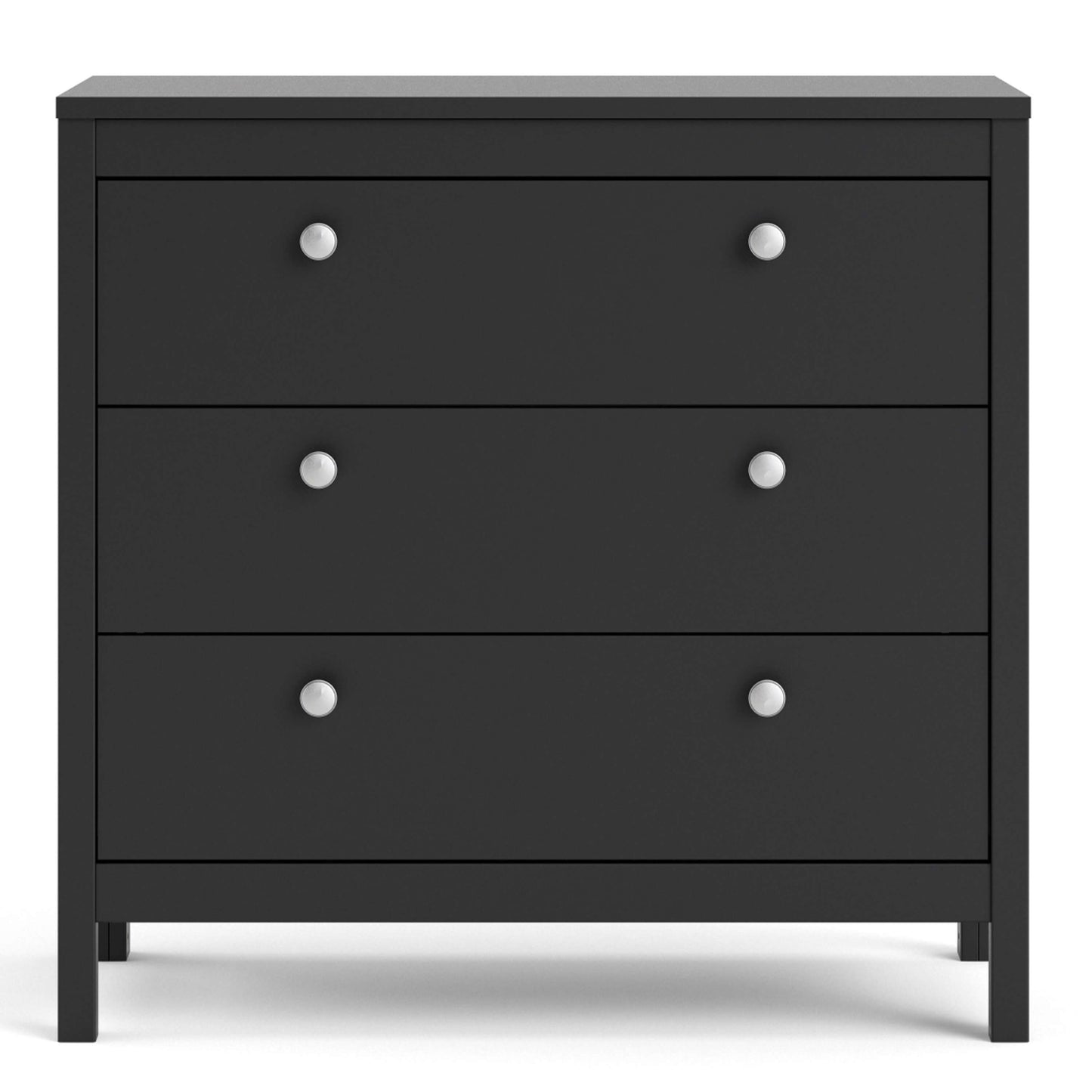 Madrid Chest 3 drawers in Matt Black - chest of 3 drawers matt black ModelBedroom