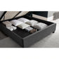 Aurora Grey Velvet Ottoman Bed - King Size ModelBedroom