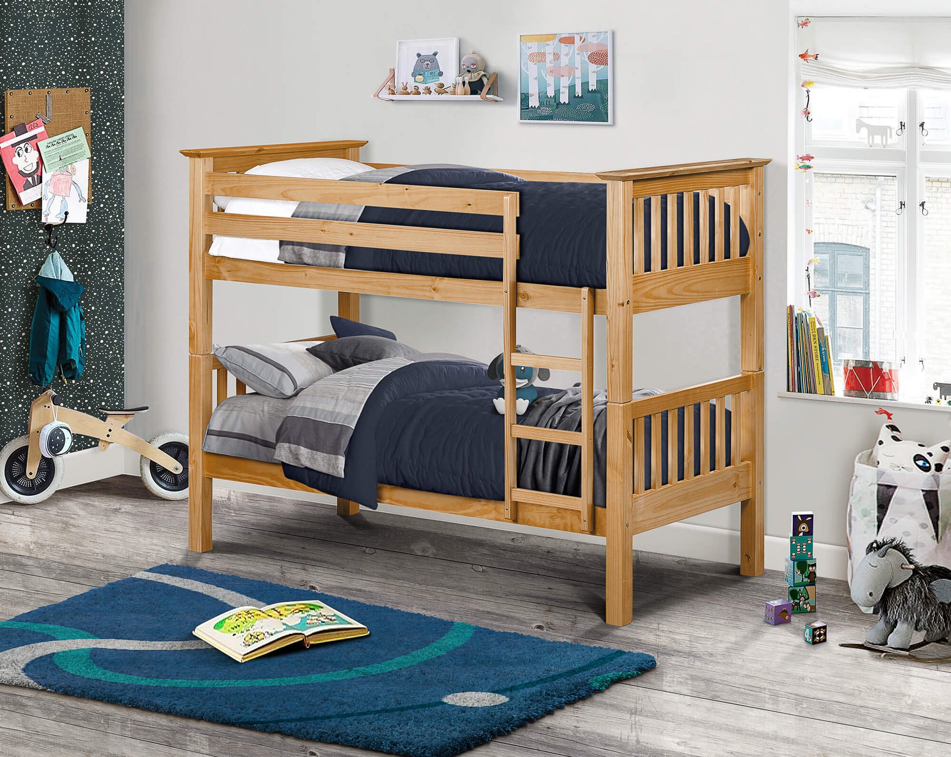 BARCELONA BUNK PINE - Julian Bowen Pine Single Bunk Bed ModelBedroom