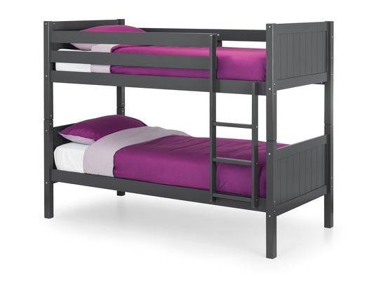 Bella Bunk Bed Anthracite - Kids Single Bunk Bed ModelBedroom