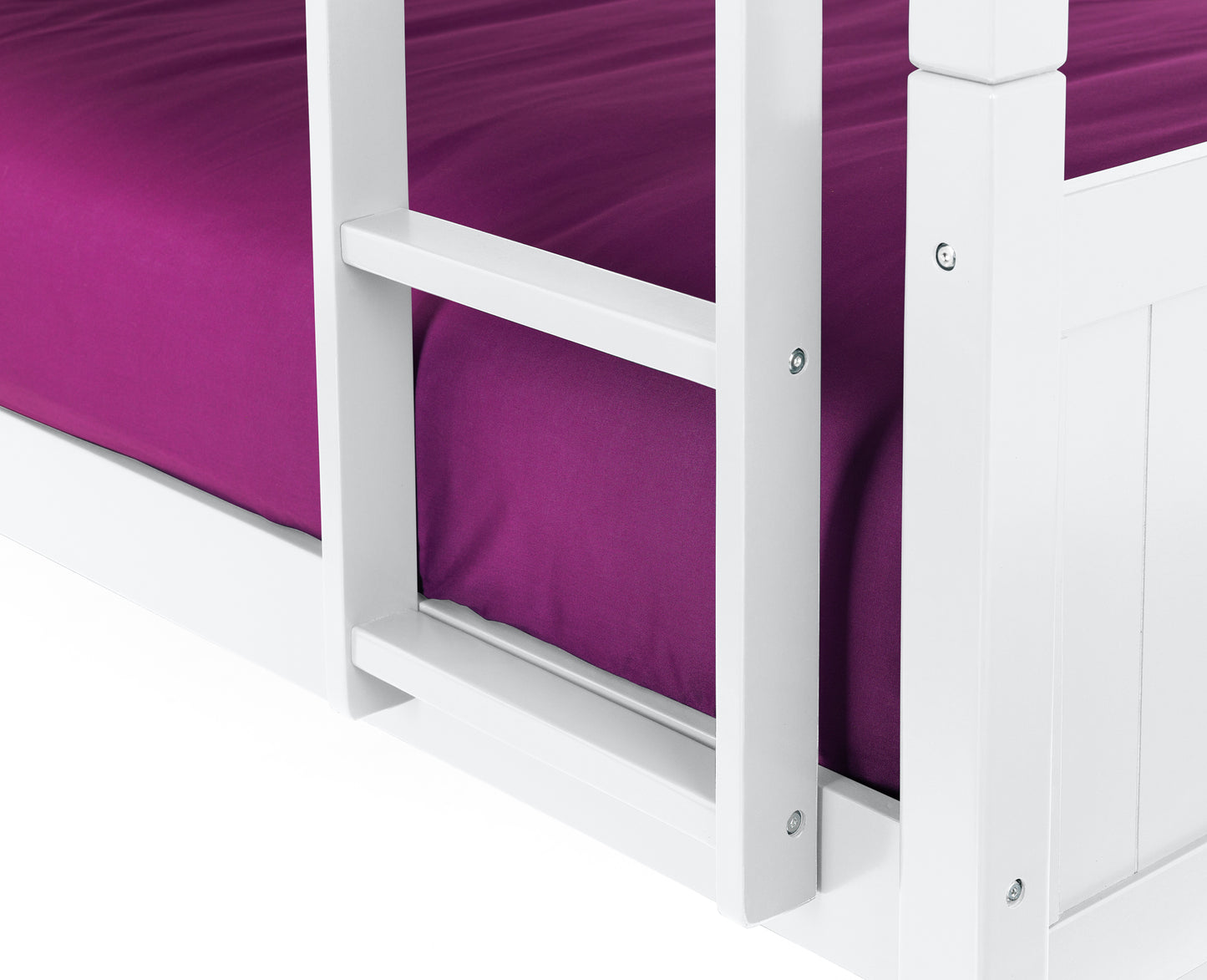 Bella Bunk Bed White - Kids Single Bunk Bed White ModelBedroom