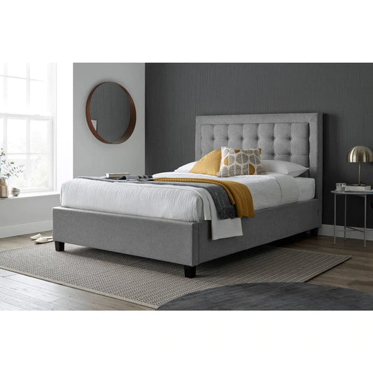 Brandon Grey Fabric Ottoman Bed - Double ModelBedroom