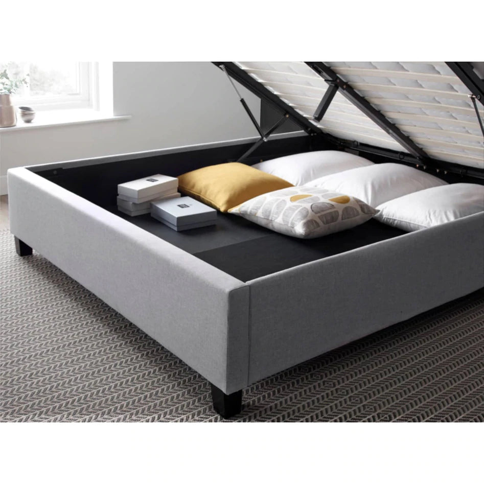 Brandon Grey Fabric Ottoman Bed - King Size ModelBedroom