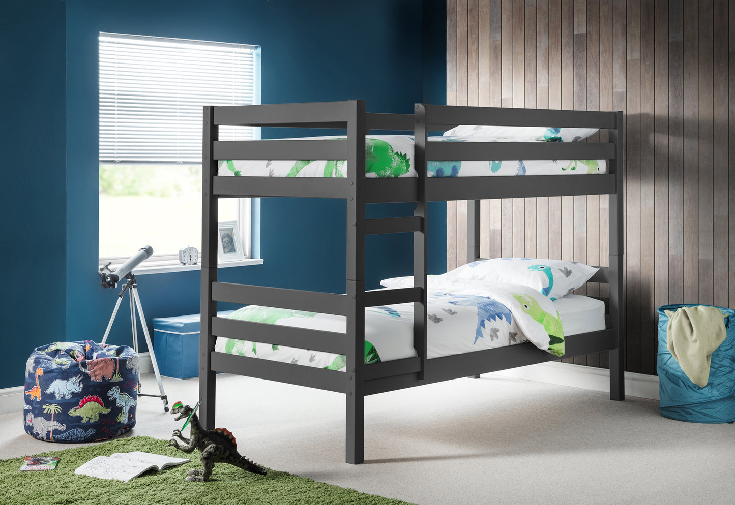 Camden Anthracite Bunk - Julian Bowen Single Bunk Bed Anthracite ModelBedroom