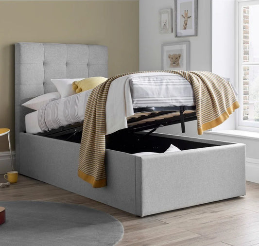 Candy Grey Fabric Ottoman Bed - upholstered Single Ottoman Bed ModelBedroom