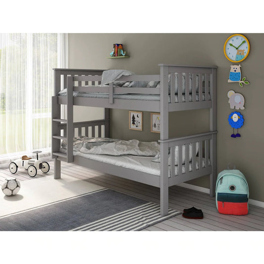 Carra Grey Bunk Bed - Single Bunk Bed Frame ModelBedroom