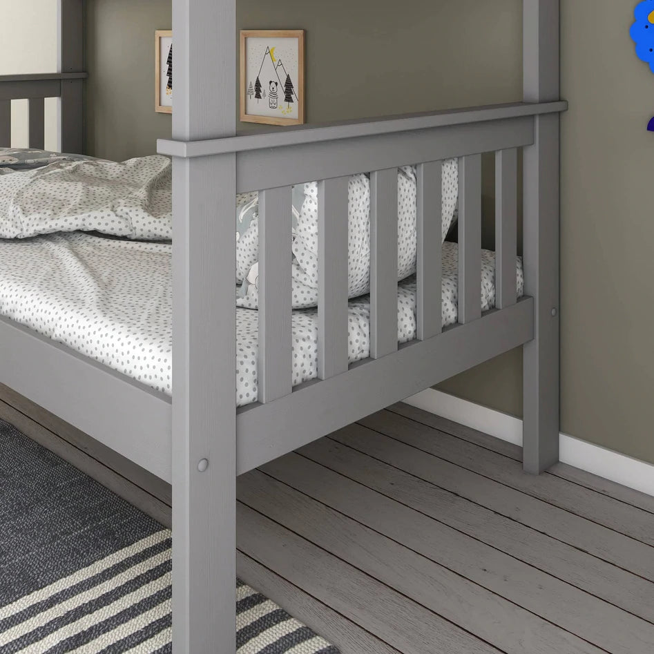 Carra Grey Bunk Bed - Single Bunk Bed Frame ModelBedroom